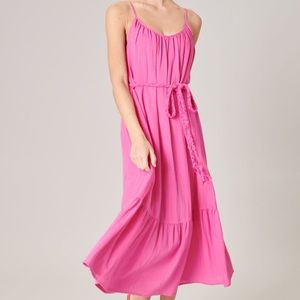 Sugarlips Sun Beam Braid Belt Midi Dress / pink / small